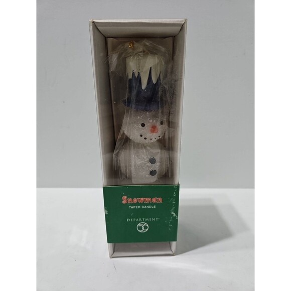 DEPT 56 SNOWMAN TAPER CANDLE 40617 BLUE HAT BRAND NEW - Picture 1 of 5